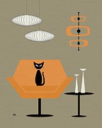 Mod Chair in Orange #1 Digital Art by Donna Mibus