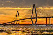 Ravenel Bridge Sunset Photograph by Dale Powell Ravenel Bridge Sunset Photograph by Dale Powell