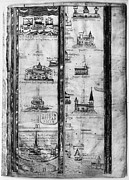 Pilgrims' Map, C1250 Drawing by Matthew Paris