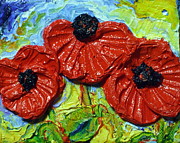 Paris' Red Poppies #2 Painting by Paris Wyatt Llanso