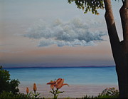 Sunset at Long Beach Painting by Martin Schmidt