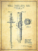 Vintage Well drilling rig Patent from 1941 #5 Drawing by Aged Pixel