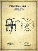Fishing Reel Patent from 1874 #3 Drawing by Aged Pixel