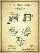 Fishing Reel Patent from 1892 #4 Drawing by Aged Pixel