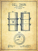 Oil Drum Patent Drawing From 1905 #6 Drawing by Aged Pixel