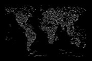 World Map of Cities #5 Digital Art by Michael Tompsett