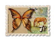 7 Cent Butterfly Stamp Painting by Amy Kirkpatrick