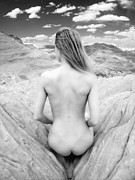 7681 Desert Nude Womans Back Black White Infrared   Photograph by Chris Maher