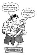A Buff Man Holds A Woman In His Arms Drawing by Benjamin Schwartz