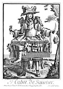 A Fantasy Shoemaker, Covered In Shoes Drawing by Mary Evans Picture Library