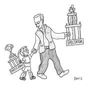 A Father And Daughter Both Walk Drawing by Mathew Stiles Davis