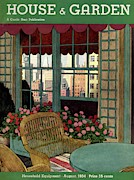 A House And Garden Cover Of A Wicker Chair Photograph by Pierre Brissaud