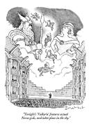 A Man Addresses A Large Theater Drawing by David Borchart