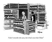 A Man Talking To An Employe At A Wine Store Drawing by Kaamran Hafeez