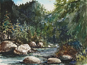 A Northwest Mountain Stream Painting by Anthony Coulson