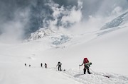 A Rope Team Of Climbers On Mount Photograph by Alasdair Turner