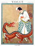 A Vogue Cover Of A Woman With A Chinese Dragon Photograph by George Wolfe Plank