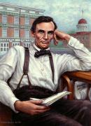 Abraham Lincoln of Springfield Bicentennial Portrait Painting by Jane Bucci