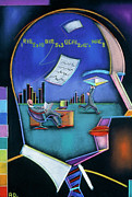 Abstract Artwork Of A Businessman's Head Photograph by Science Photo Library