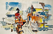 Abstract Building Scene Painting by Anthony Coulson