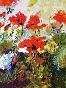 Abstract Expressive Poppies Provencale Painting by Ginette Callaway