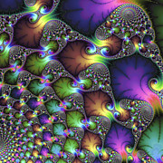 Abstract fractal art purple sienna green Digital Art by Matthias Hauser