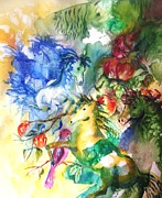 Abstract Horses Painting by Kim Shuckhart Gunns