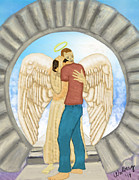 Adam at the Gates of Heaven Painting by Christina Wedberg