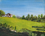 Along the dirt road in Rindge Painting by Linda Feinberg