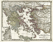 Antique Map Of Ancient Greece Digital Art by Duncan1890