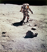 Apollo 16 Astronaut Collecting Lunar Rock Samples Photograph by Science Photo Library