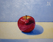 Apple - White and Blue. Painting by Katherine Miller