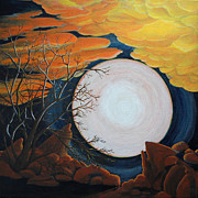 Apricot Moon Painting by Vallee Johnson