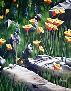 Arizona Poppies Painting by Ray Nutaitis