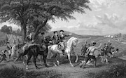 Army Wagon Train Painting by Granger