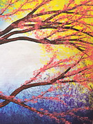 Asian Bloom Triptych 3 Painting by Darren Robinson