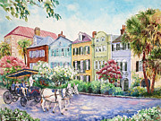 Assault and Battery on Rainbow Row Painting by Alice Grimsley