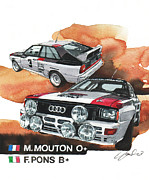 Audi Quattro rallye car Painting by Yoshiharu Miyakawa