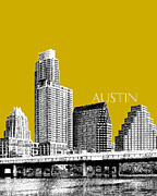 Austin Texas Skyline - Gold Digital Art by DB Artist