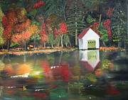 Autumn - Lake - Reflecton Painting by Jan Dappen Autumn - Lake - Reflecton Painting by Jan Dappen