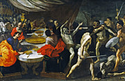 Banquet with a Gladiatorial Contest Painting by Giovanni Lanfranco