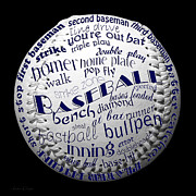 Baseball Terms Typography 2 Digital Art by Andee Design