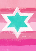 Bat Mitzvah Thank You Card Painting by Linda Woods