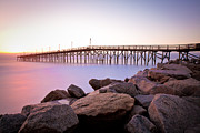 Beach Fishing Pier and Rocks at Sunrise Photograph by Jo Ann Tomaselli