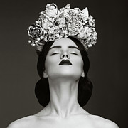 Beautiful Woman With Wreath Of Flowers Photograph by Lambada