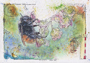 Bee on Currant Blossom. Painting by Petra Rau Bee on Currant Blossom. Painting by Petra Rau