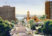 Beech Street in San Diego Painting by Mary Helmreich