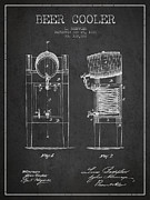 Beer Cooler Patent Drawing from 1876 - Dark Digital Art by Aged Pixel
