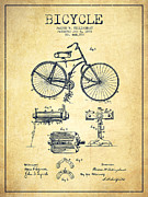 Bicycle Patent Drawing from 1891 - Vintage Digital Art by Aged Pixel