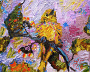 Bird Yellow Warbler Oil Painting Painting by Ginette Callaway
